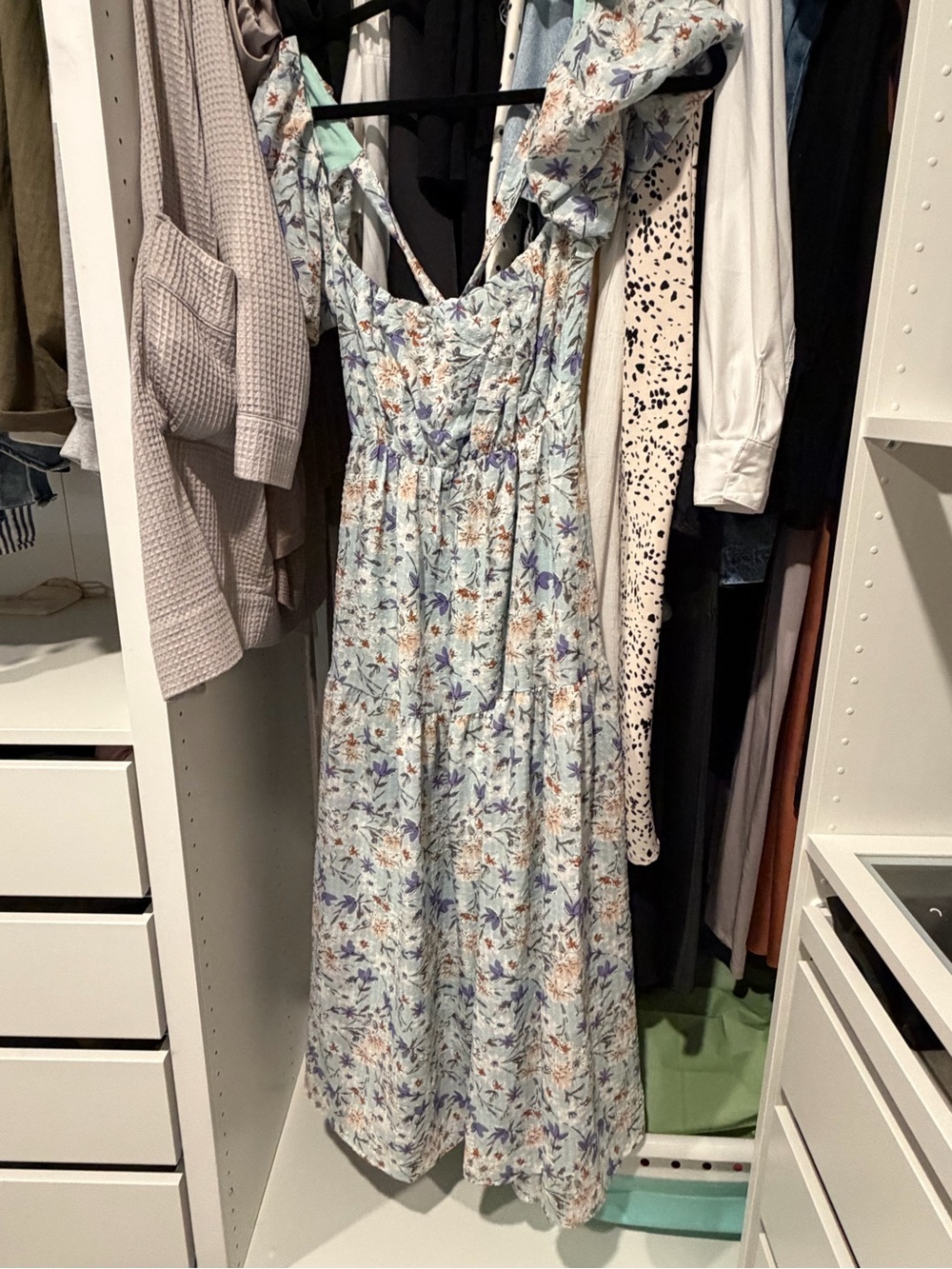 Light Blue Floral Maxi Dress